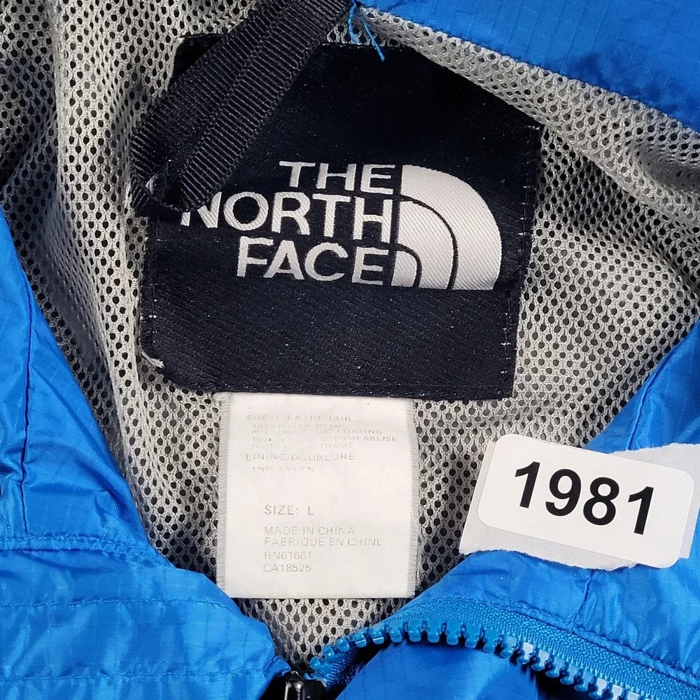 North Face Jacket Mens Large Blue‎ Hooded Waterproof Windbreaker Outdoor Coat
